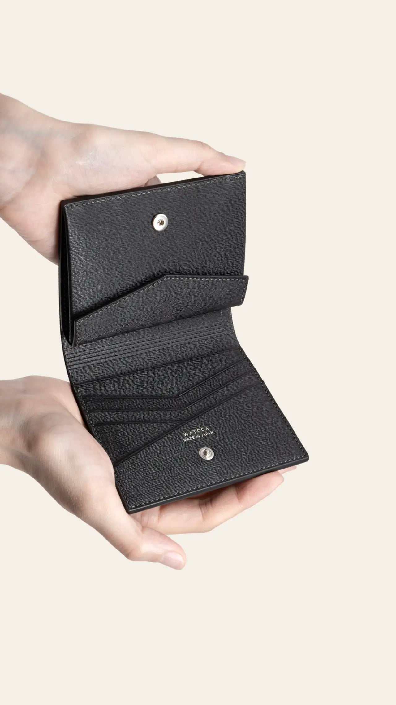コンパクトウォレット KIMONO / KARASUBAレザー (総牛革) – わとか コンパクトウォレット KIMONO / KARASUBAレザー (総牛革) – わとか