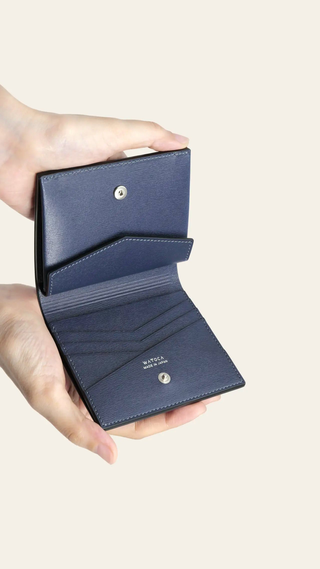 コンパクトウォレット KIMONO / SAZANAMIレザー (総牛革) – わとか