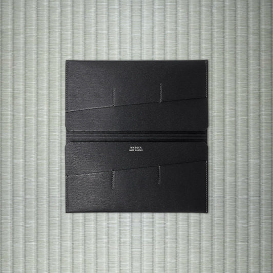 スリムロングウォレット TSUTSUMI / KARASUBAレザー (総牛革)